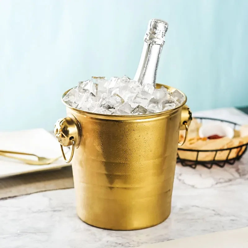 Axya Thick Tiger Head Stainless Steel Ice Bucket for Bar and KTV
