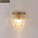 Axyaa Luxury Gold Smoky Gray Crystal Wall Sconce - Modern LED Bedside Light