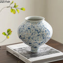 Axyaa Small Mouth Ceramic Vase Artistic Flower Decorative Hydroponic Flower Arrangement Dried Flowers