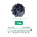 Axyaa LED Moon Wall Lamp: Remote Control Dimmable Night Light