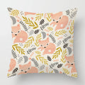 Axyaa Linen Fox Sofa Cushion Cover 50x50 Square Home Décor Pillowcase