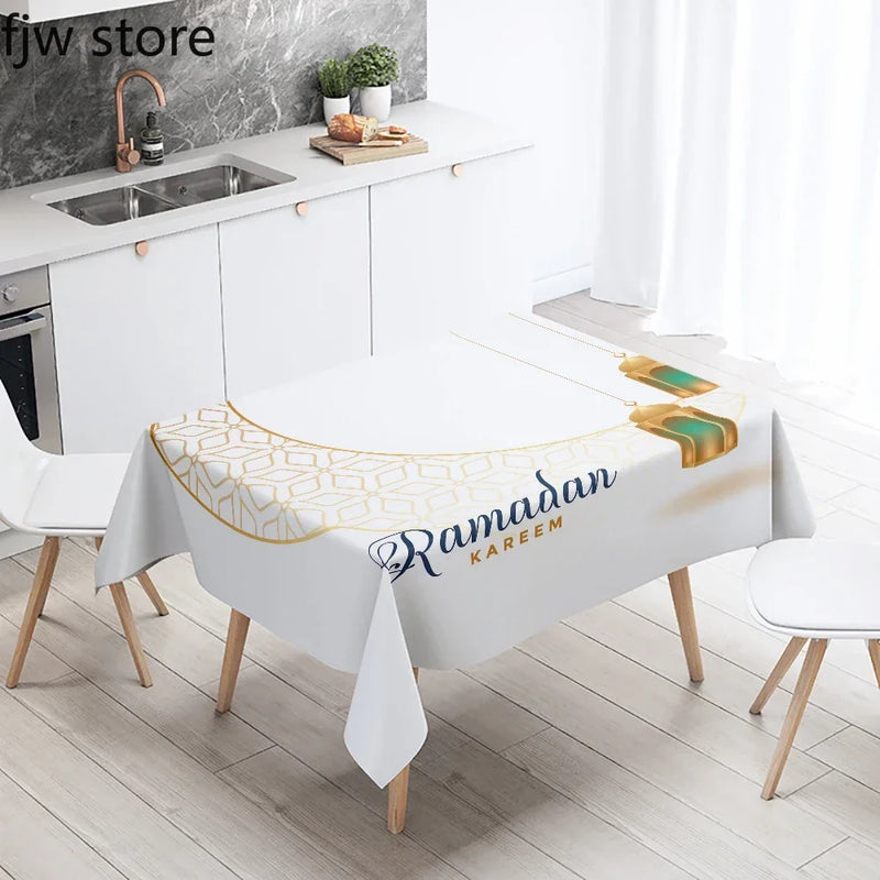 Axyaa Ramadan Mubarak Tablecloth - Islamic Muslim Mosque Home Decor