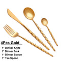 Axyaa Gold Cutlery Silver Dinner Set Knife Fork Spoon Stainless Steel Tableware