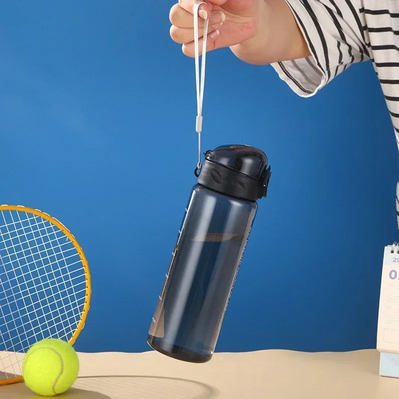 Axyaa Bounce Cover Sports Water Bottle - Leak Proof Plastic Drinking Cup - Portable and Durable