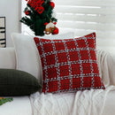 Axyaa Red Plaid Cushion Cover for Christmas Home Decoration 45x45