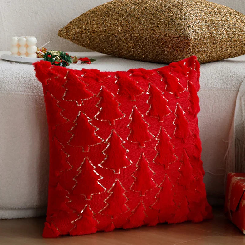 Christmas Tree Pillow Cover 45x45cm by Axyaa: Winter Living Room Décor