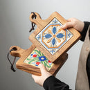 Axyaa Acacia Wood Trivet for Hot Dishes on Wooden Table - Heat Resistant