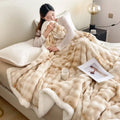 Axyaa 450g Full Matting Milk Fleece Double Layer Blanket