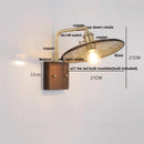 Axyaa Rotating LED Wall Light Fixture - Wood and Copper Bedside Lamp
