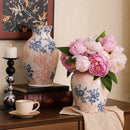 Axyaa Blue White Porcelain Vase Chinese Retro Handcrafted Flower Terrarium Decor