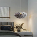 Gray Feather Bedside Lamp for Axyaa Nordic Minimalist Girl's Bedroom