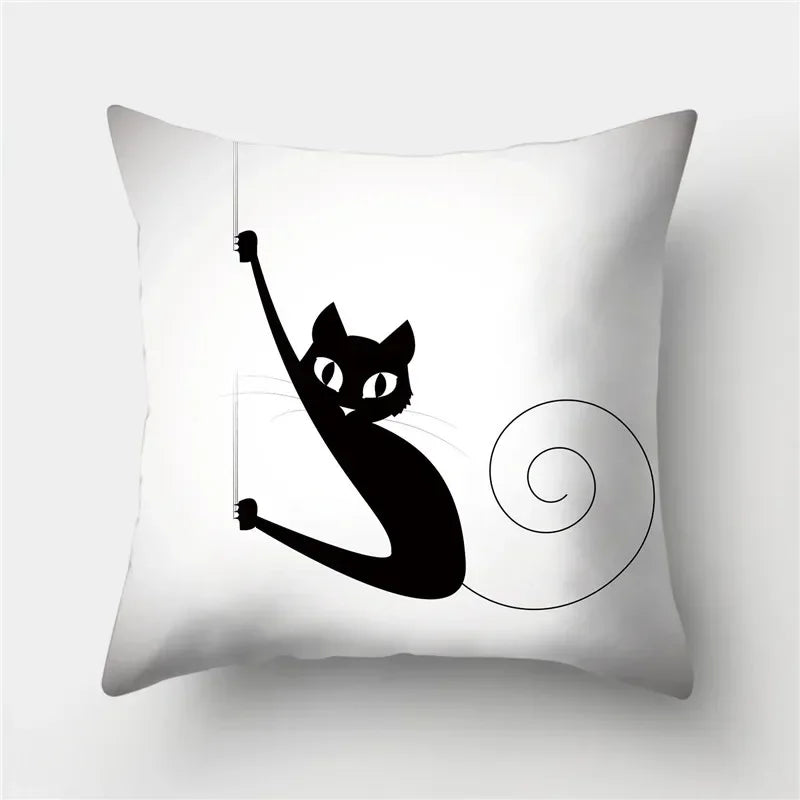 Cute Cat Cushion Cover 45x45cm - Axyaa Home Decor Pillowcases