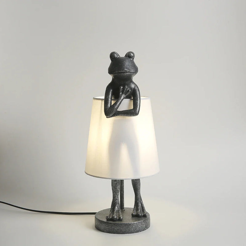 Axyaa Frog Resin Table Lamp: Retro Design LED Desk Light for Bedroom & Living Room