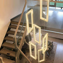 Axyaa Crystal Chandelier Stair Pendant Lamp Living Room Interior Lighting