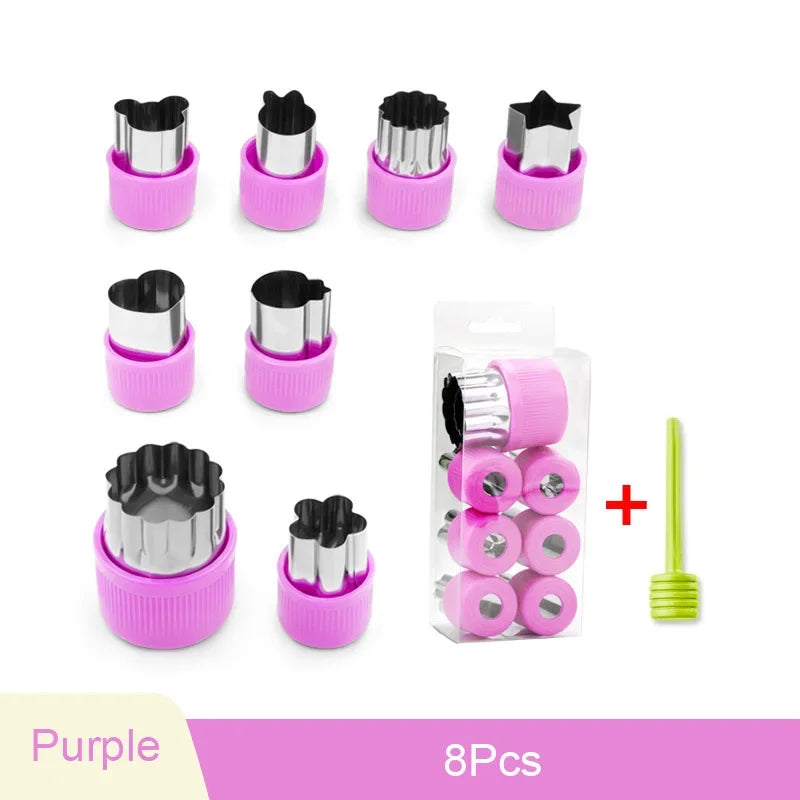 Axyaa Stainless Steel Fruit & Vegetable Cutter Set Heart/Flower Shape Mold