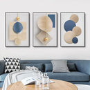 Axyaa Luxury Gold Geometry Canvas Wall Art Set