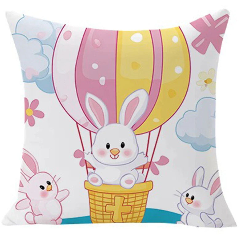 Axyaa Easter Rabbit Pattern Print Pillowcases for Home Decoration
