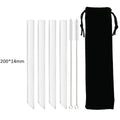 Axyaa Glass Straws Set for Bubble Tea Milk Smoothies Cocktails Bar Accessories