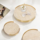 Axya Marble Tray with Metal Frame: Wabi-Sabi Home Decor & Tabletop Display