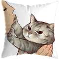 Axyaa Cute Cat Kiss Love Pillowcase 45x45cm - Home Decor Short Plush Pillow Cover