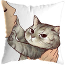 Axyaa Cute Cat Kiss Love Pillowcase 45x45cm - Home Decor Short Plush Pillow Cover