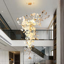 Axyaa Postmodern Gingko Leaf Ceramic Chandelier for Nordic Living Room & Hotel Lobby