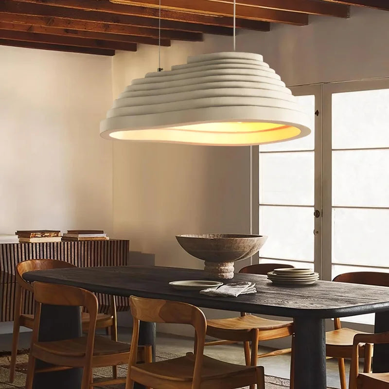 Axyaa Nordic Resin Pendant Light, White Rice Field Acoustic Lamp, Creative Island Light