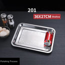 Axyaa Stainless Steel Food Storage Tray Rectangular Baking Pan for Kitchen and BBQ