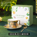 Axyaa Ceramic Coffee Cup & Saucer Set, Elegant Floral Design, High-end Latte Art Mug
