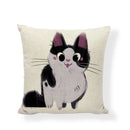 Axyaa Striped Cat Print Pillowcase for Living Room Sofa Office Chair