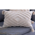 Axyaa Beige Boho Tufted Geometric Cushion Cover for Chic Home Decor