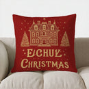 Axyaa Red Pillow with Golden Snowflake Pattern - Sofa, Bedroom, Car Pillow Cover
