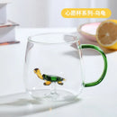 Axyaa 3D Cartoon Animal Glass Cup - Cute Single Layer Cup for Water, Coffee, Juice