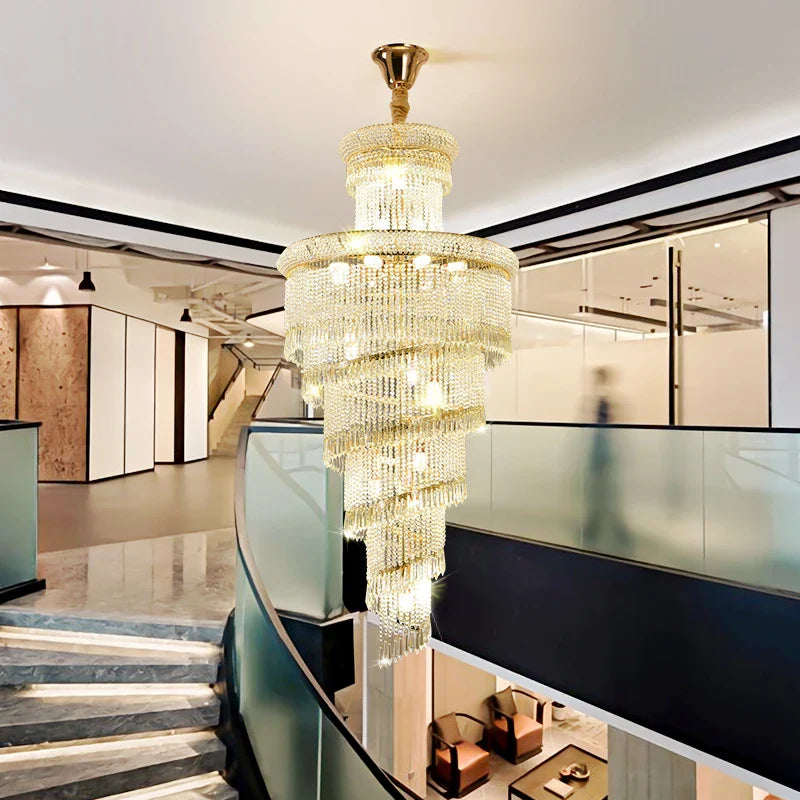 Axyaa Crystal Chandelier with Intelligent Three-Color Light for High-End Sales Office