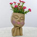 Axyaa Creative Garden Face Gill Resin Flower Pot for Home Decor