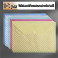 Axyaa A4 Transparent Plastic File Bag Snap Button Organizer Stationery Storage