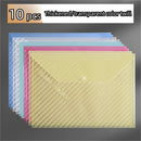 Axyaa A4 Transparent Plastic File Bag Snap Button Organizer Stationery Storage