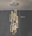 Axyaa Nordic Crystal LED Chandelier for Living Room Staircase and Indoor Lighting