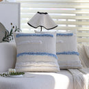 Axyaa Blue Jacquard Embroidery Sofa Pillowcase Cojines Throw Headboard Cover