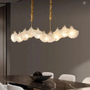 Axyaa Vintage Ginkgo Leaf Chandelier French Cream Style Crystal Glass Light