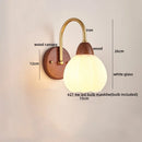 Axyaa Modern Wood Glass LED Wall Light for Living Room Bedroom Balcony