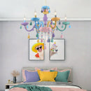 Axyaa Colorful Crystal Pendants Ceiling Chandelier for Kids Bedroom