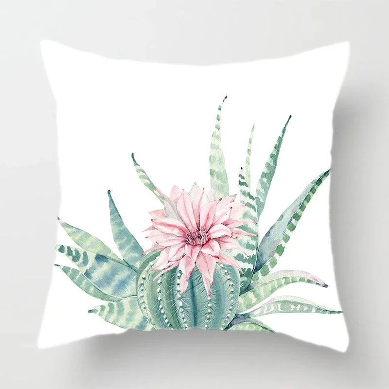 Axyaa Watercolor Cactus Flower Pillow Case 45x45cm