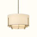 Axyaa Fabric Round Chandelier: Retro Bedroom Tea Room Pendant Light