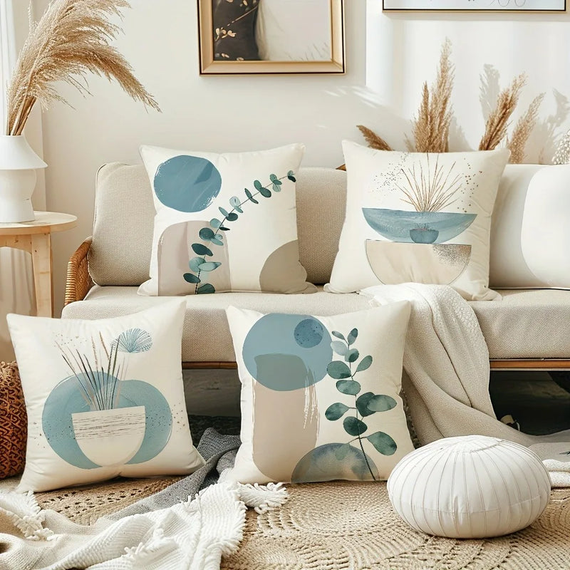 Axyaa Geometric Leaf Pattern Pillowcase for Bohemian Home Decor