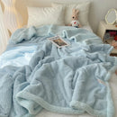 Axyaa Rabbit Fur Blanket: Thick Warmth, Soft Plush - Autumn/Winter Sofa Throw