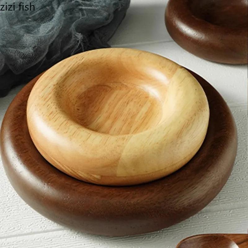 Axya Solid Wood Dim Sum Plate - Restaurant Dessert Bread Molecular Cuisine Display Plate