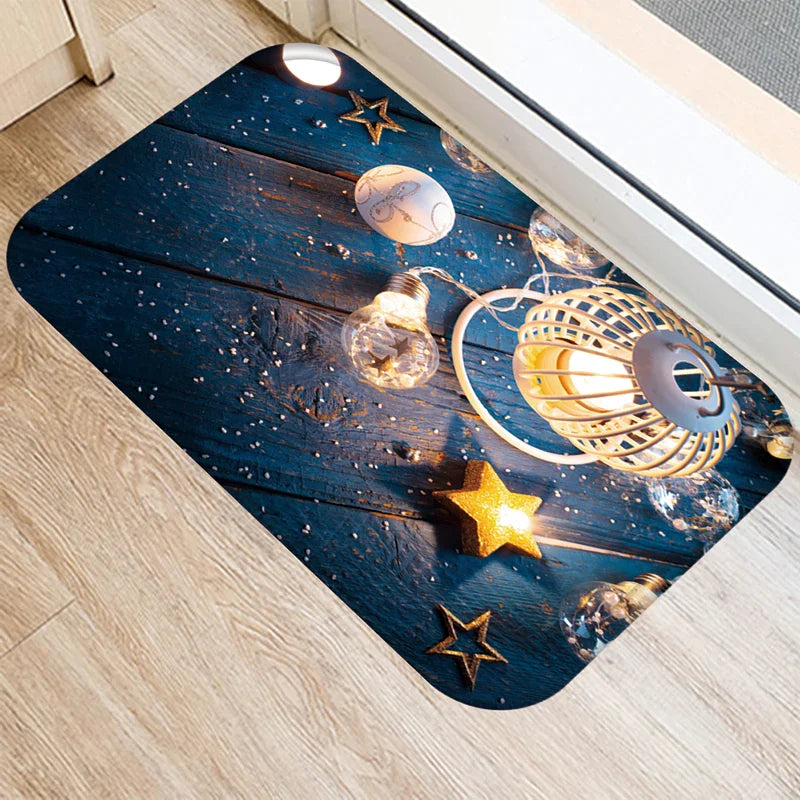 Axyaa Christmas Home Decoration Door Mat - Anti-Slip Floor Carpet