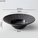 Axyaa Solid Color Rock Texture Ceramic Dinner Plate Soup Pasta Salad Molecular Cuisine Specialty Tableware