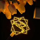 Axyaa LED Cake Topper Night Light, Happy Birthday & Valentine's Day Cake Decoration